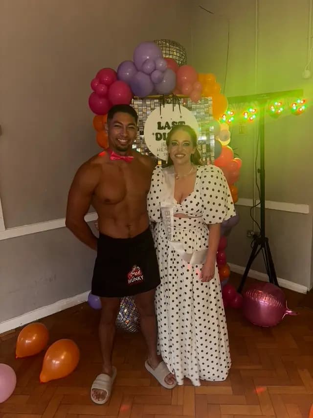 Male stripper performance at hen party